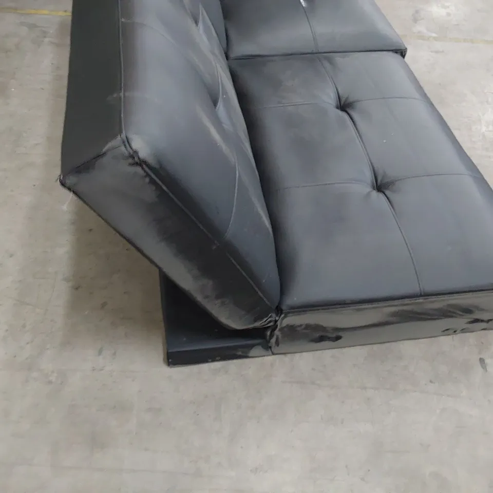 DESIGNER CLICK CLACK SOFABED BLACK FAUX LEATHER