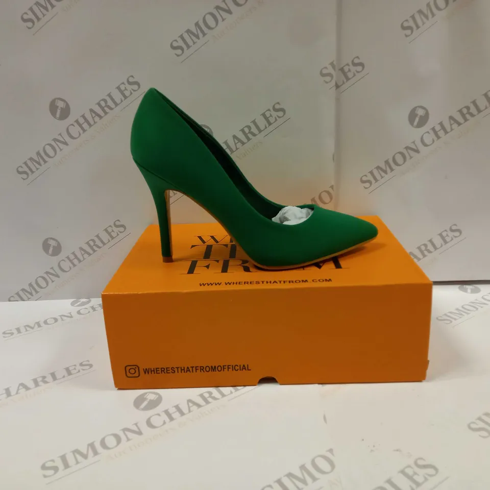 BOXED PAIR OF WHERE'S THAT FROM WOMEN'S MID HIGH HEEL SHOES PUMPS UK SIZE 6 