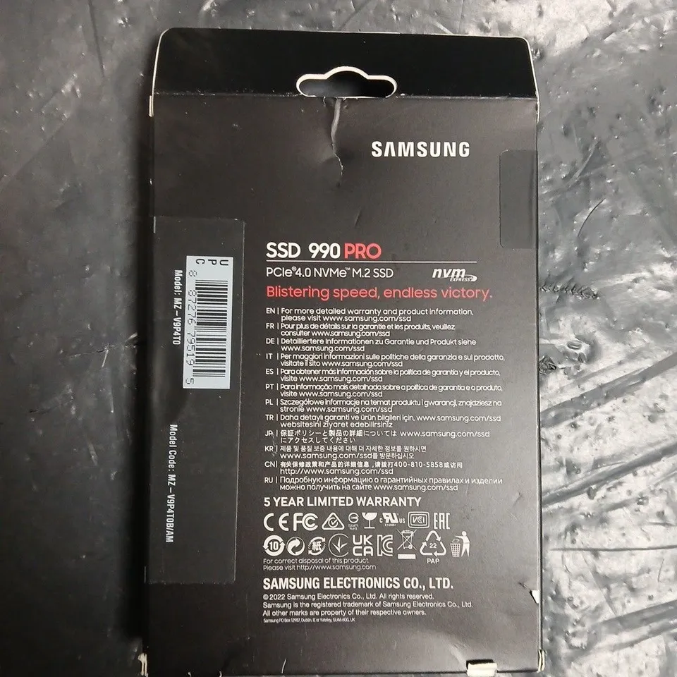 SEALED SAMSUNG 990 PRO PCIE 4.0 SSD - 4TB 