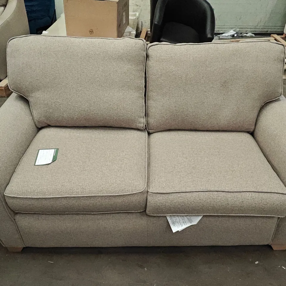 PATTERNED LIGHT NATURAL FABRIC SOFA SET INCLUDES TWO-SEATER AND ONE SEATER