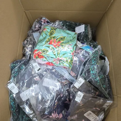 LARGE BOX OF APPROX 20 ASSORTED CLOTHING ITEMS IN VARIOUS STYLES, SIZES AND COLORS - COLLECTION ONLY