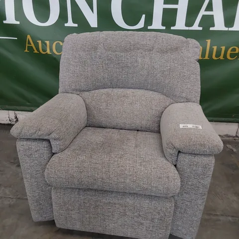 QUALITY BRITISH DESIGNER G PLAN CHLOE EASY CHAIR LOOM SMOKE FABRIC 