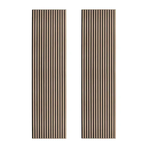 BOXED ACOUSTIC SLAT WALL PANELS X 2 - LIGHT WALNUT
