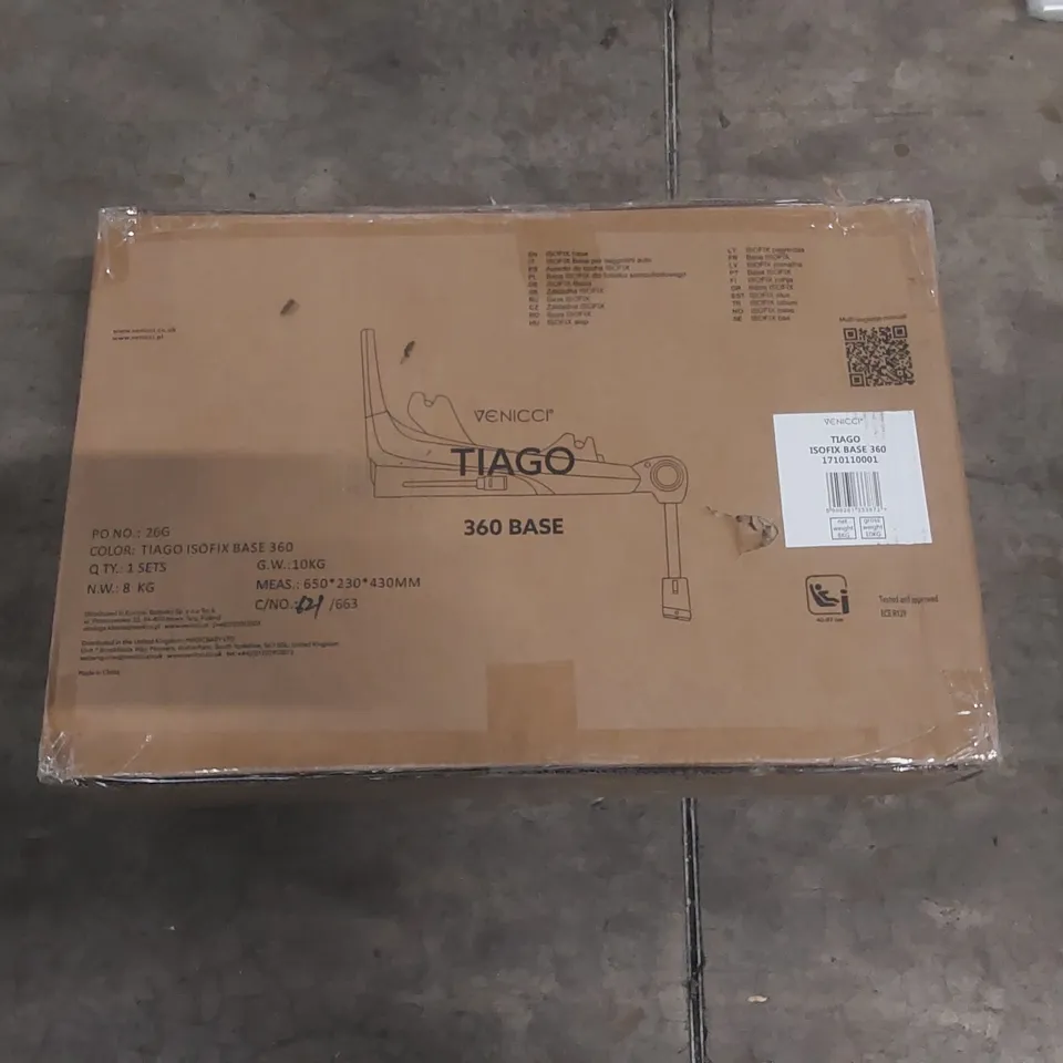 BOXED VENICCI TIAGO ISOFIX 360 BASE