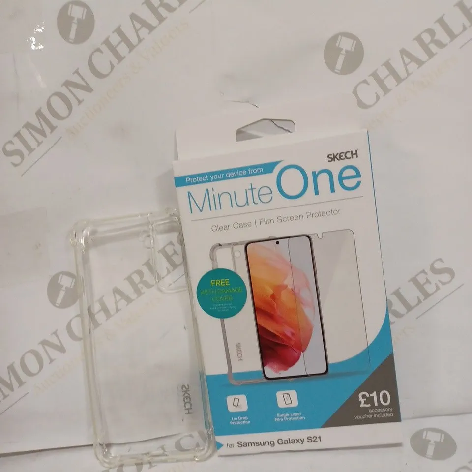 LOT OF 5 MINUTE ONE CLEAR CASE AND GLASS SCREEN PROTECTOR FOR SAMSUNG GALAXY S21