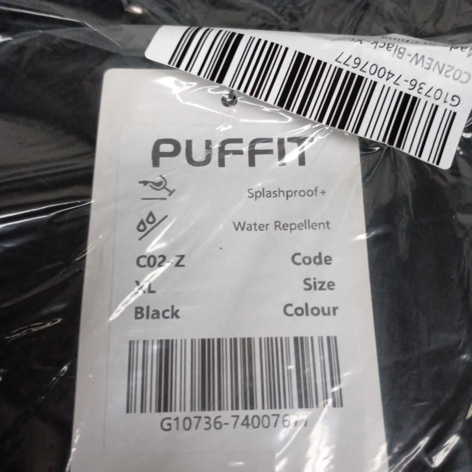 PUFFIT SPLASHPROOF + WATER REPELLENT JACKET - BLACK