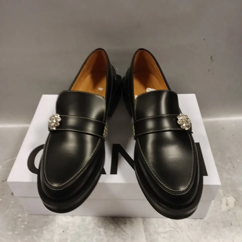 BOXED PAIR OF GANNI SLIP ON SHOES IN BLACK - 6.5