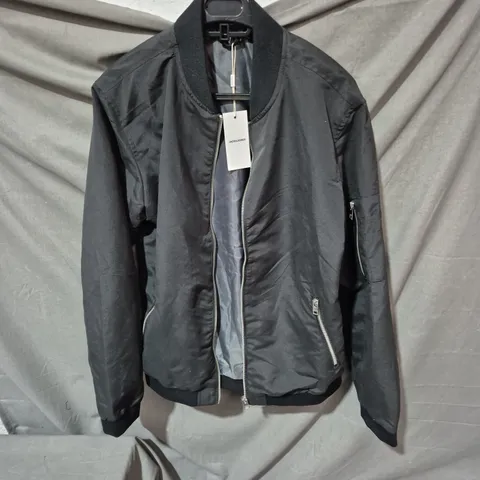 JACK & JONES MEN'S BOMBER JACKET – BLACK, SIZE M