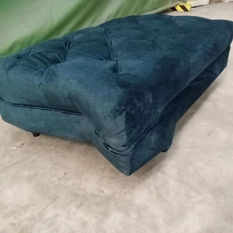 LAURA CHESTERFIELD FABRIC FOOTSTOOL - NAVY RRP £279