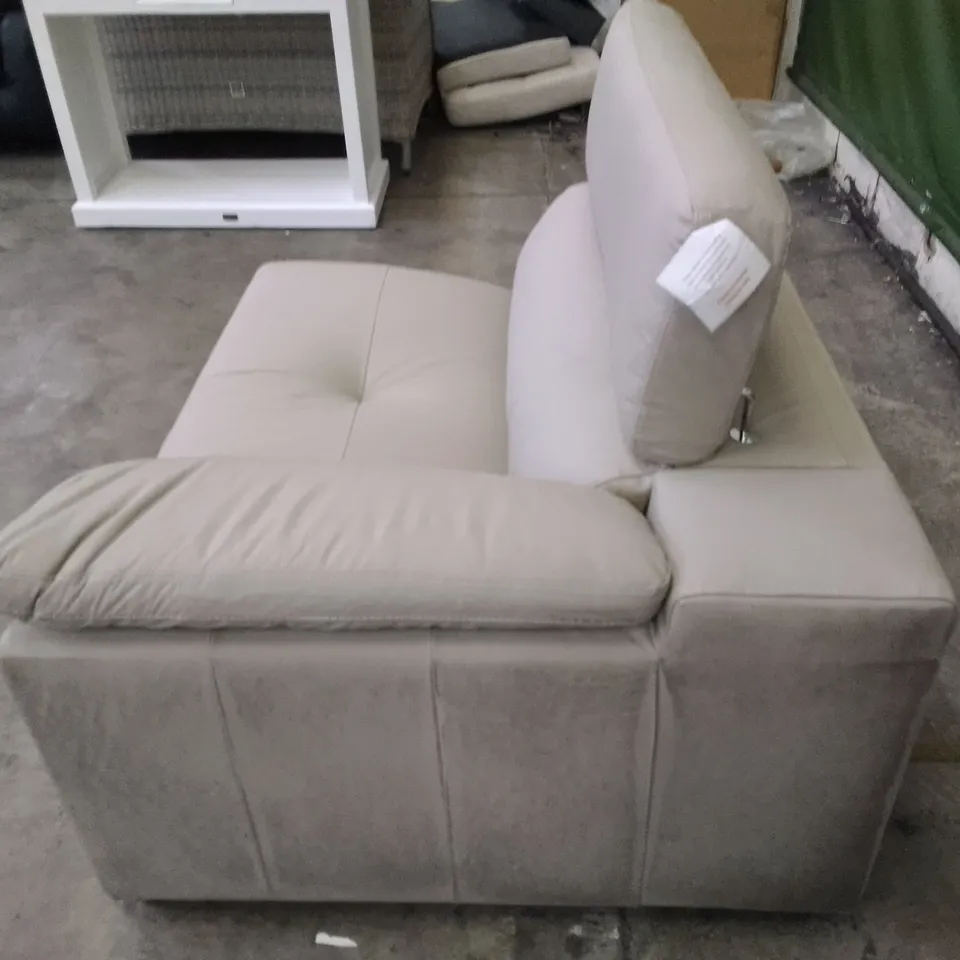 QUALITY DESIGNER LHF SOFA SECTION - IVORY LEATHER