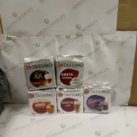 SET OF 5X TASSIMO PACKETS TO INCLUDE KENCO, CADBURY, COSTA ETC 