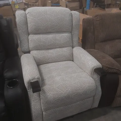 DESIGNER FABRIC UPHOLSTERED POWER RECLINER CHAIR 