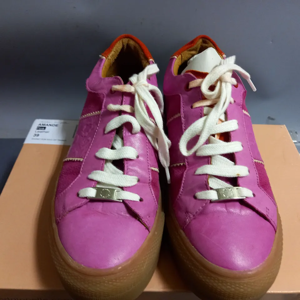 MODA IN PELLE AMANDE LEATHER TRAINER IN PINK - SIZE 39