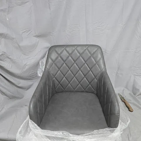 GREY QUILTED CHAIR WITH FITTINGS