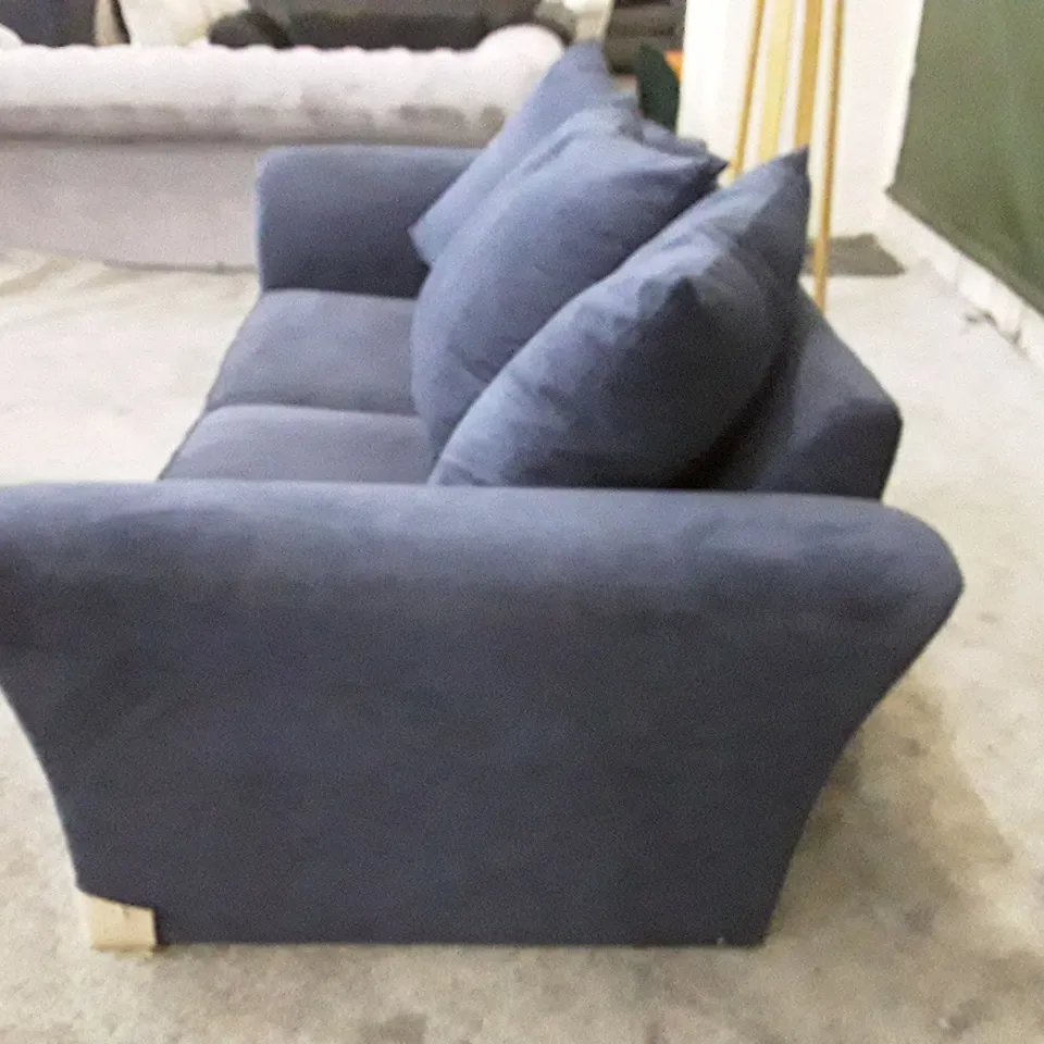 QUALITY DESIGNER 2 SEATER SOFA - DARK BLUE FABRIC