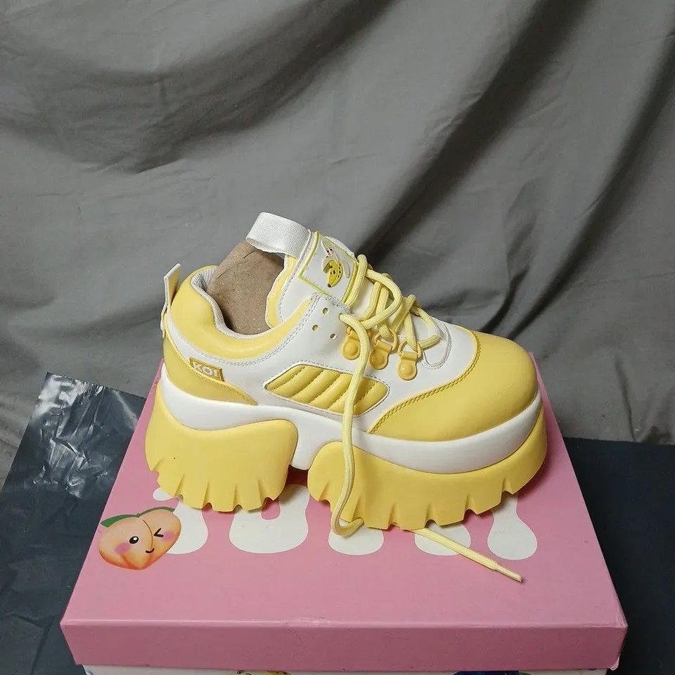 KOI BANANA MILKSHAKE TRAINERS YELLOW BOXED SIZE 3