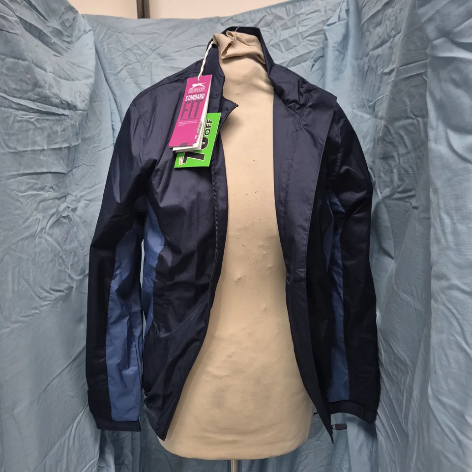 SLAZENGER WATER RESISTANT JACKET IN NAVY SIZE 8 (XS)