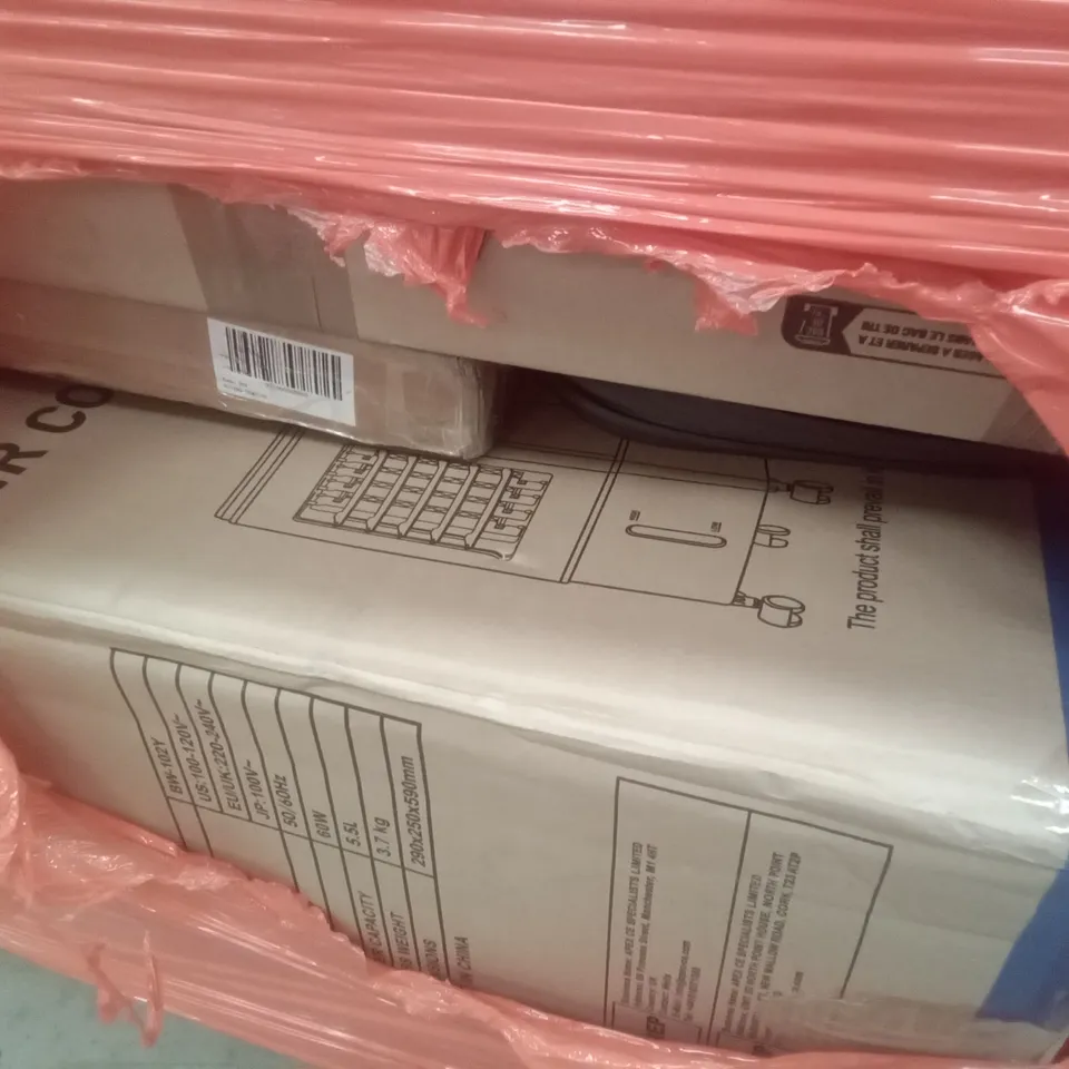 PALLET OF ASSORTED ITEMS INCLUDING STREAM PRESSURE WASHER, AIR COOLER, CRUTCHES 