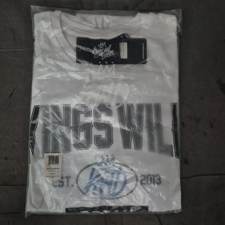 KINGS WILL DREAM KNOCKOUT T-SHIRT IN WHITE SIZE MEDIUM