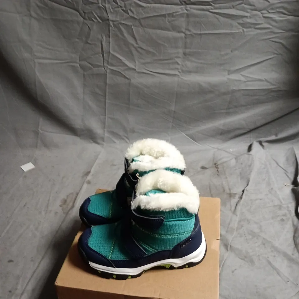 COMET JUNIOR WATERPROOF FLEECE-LINED SNOW BOOTS – BLUE, UK 10 (EU 28)