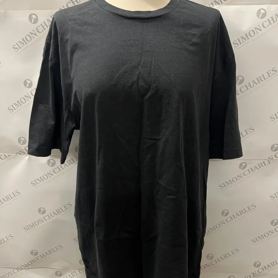 GYMSHARK OVERSIZED HEAVYWEIGHT T-SHIRT IN BLACK SIZE M