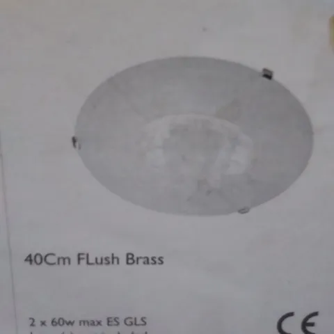 BOXED DAR 40CM FLUSH BRASS 2 X 60W