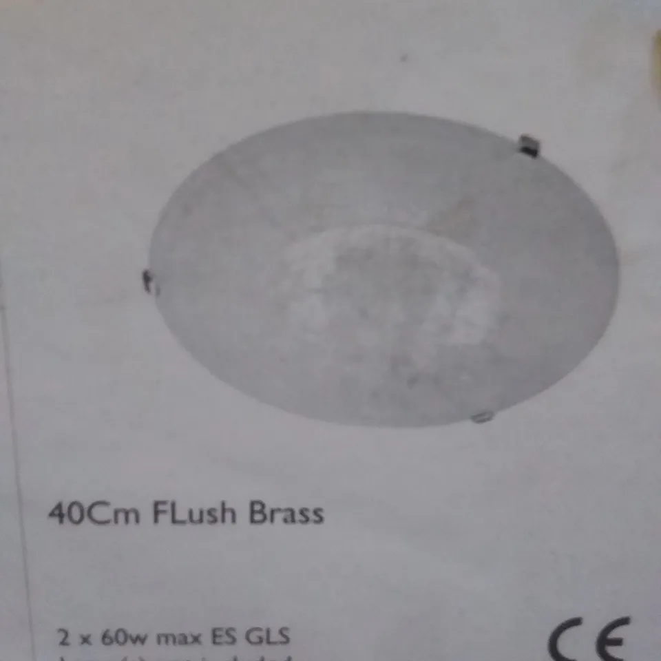BOXED DAR 40CM FLUSH BRASS 2 X 60W