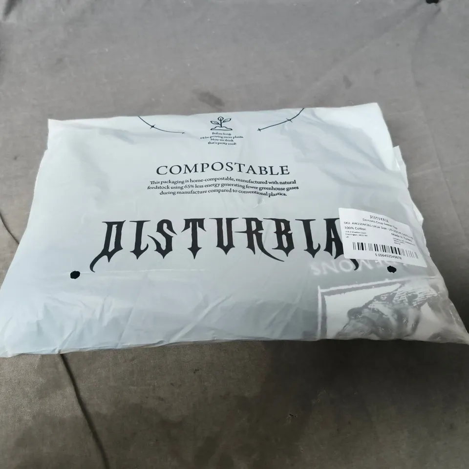 DISTURBIA DEMONS CROP SWEAT TOP – UK 14 