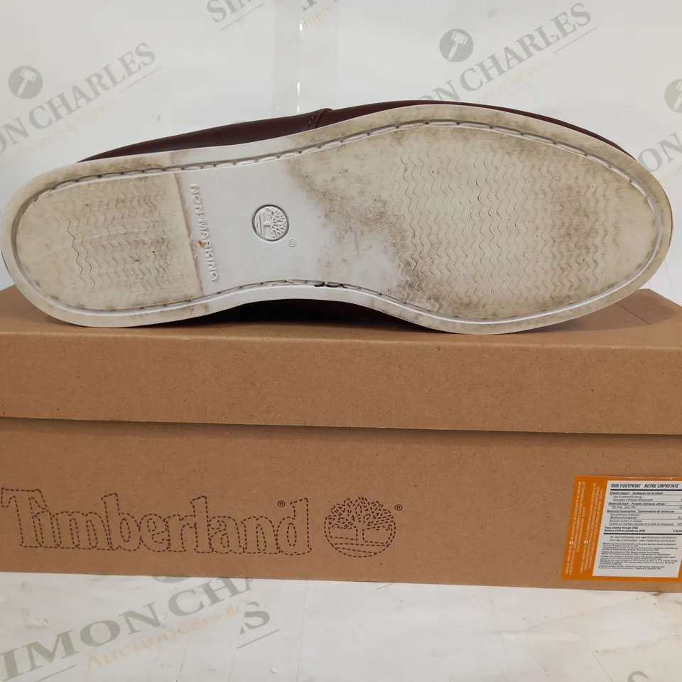 BOXED PAIR OF TIMBERLAND SHOES IN BROWN UK SIZE 8.5