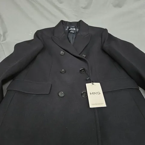 MNG ITALIAN WOOL BLACK LONG TRENCH COAT - EUR MEDIUM