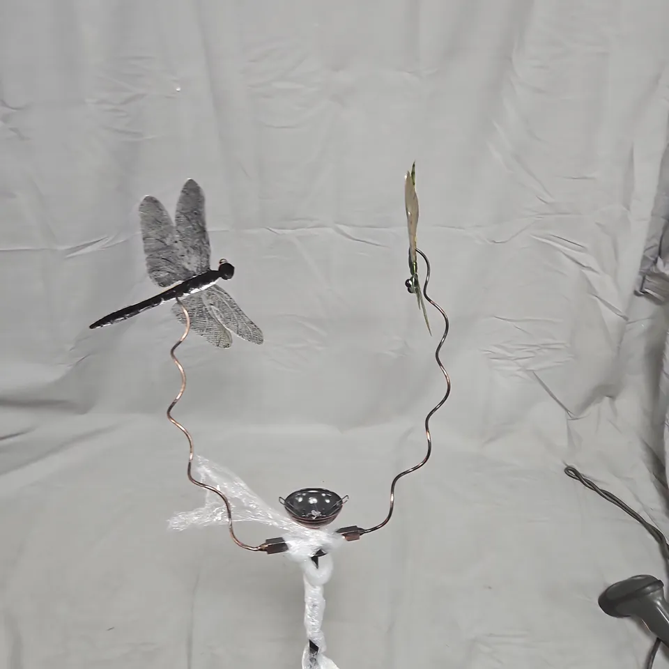 DECORATIVE DRAGONFLY WIRE-ARM FLOOR LAMP – COPPER & METAL FINISH - COLLECTION ONLY 