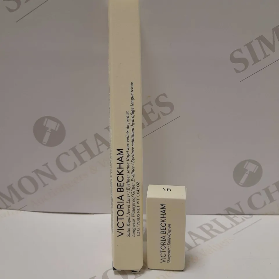 LOT OF 2 VICTORIA BECKHAM PRODUCTS TO INCLUDE LONGWEAR WATERPROOF GLITTER EYELINER - NIGHT FLASH & SHARPENER 