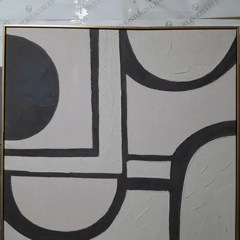 ABSTRACT SHAPES FRAMED PRINTED CANVAS