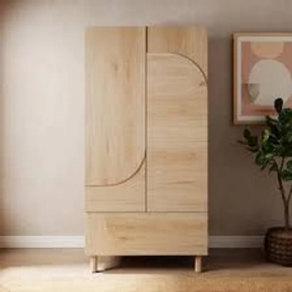 BOXED ALDO DOUBLE WARDROBE - DISTRESSED OAK EFFECT (2 BOXES)