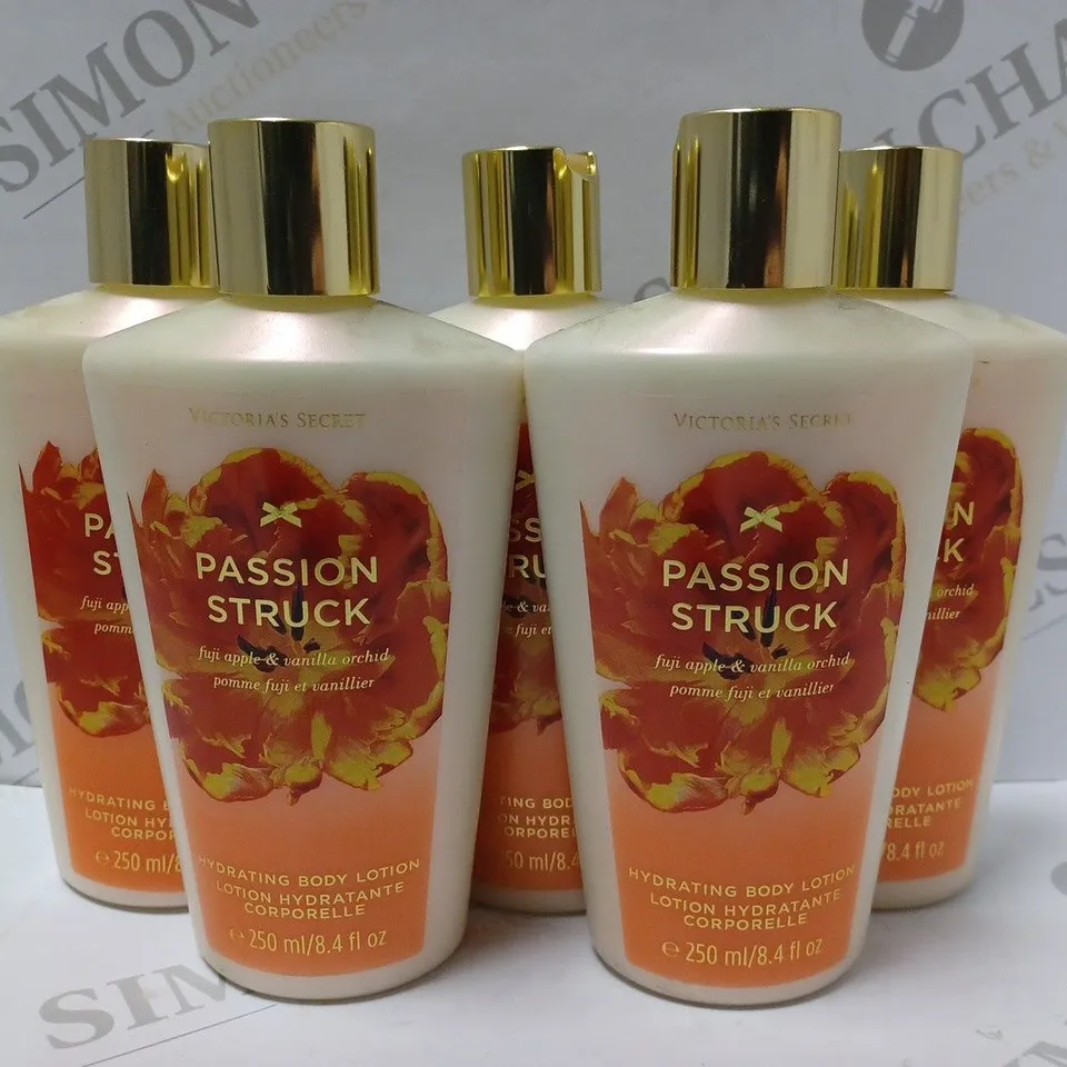 LOT OF 5 X 250ML VICTORIA'S SECRET PASSION STRUCK BODY LOTION