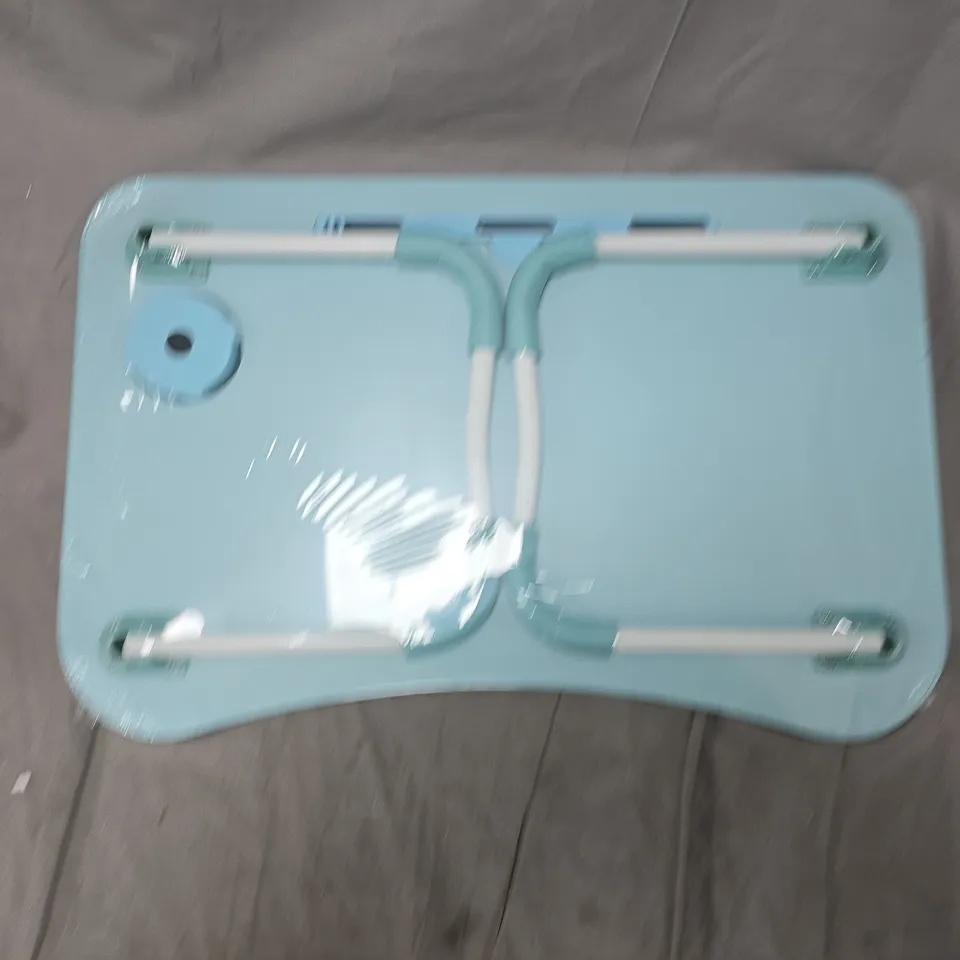 SEALED FOLD OUT DINNER TRAY IN BLUE