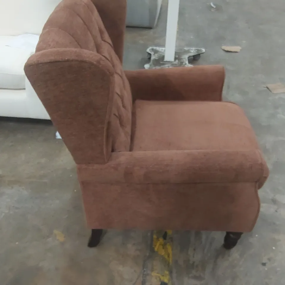 QUALITY DESIGNER FABRIC UPHOLSTERED ARMCHAIR