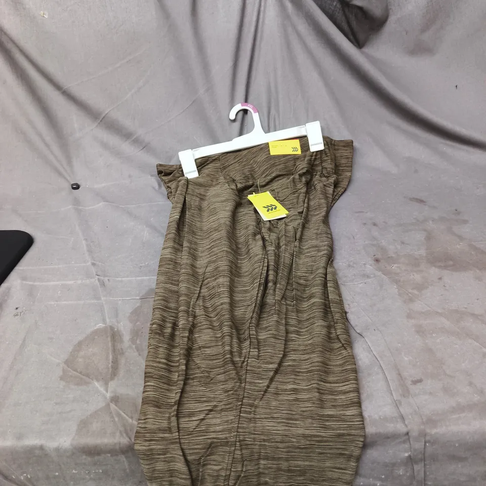 2 X ALL IN MOTION MID RISE JOGGERS HEATHERED OLIVE GREEN XXL