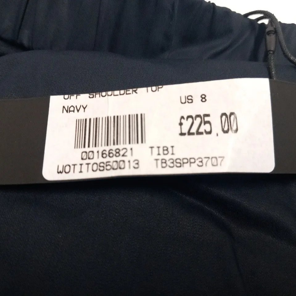 TIBI NAVY OFF SHOULDER TOP SIZE US 8