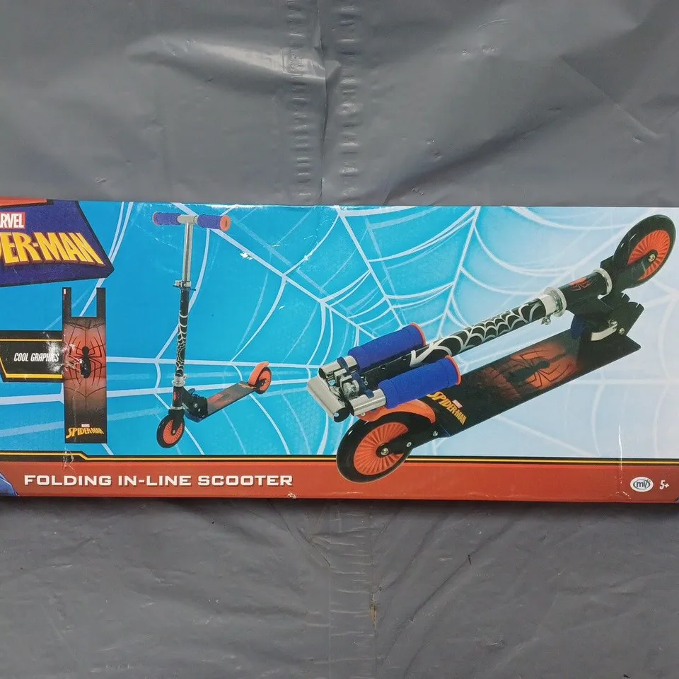 BOXED SPIDERMAN FOLDING IN-LINE SCOOTER 