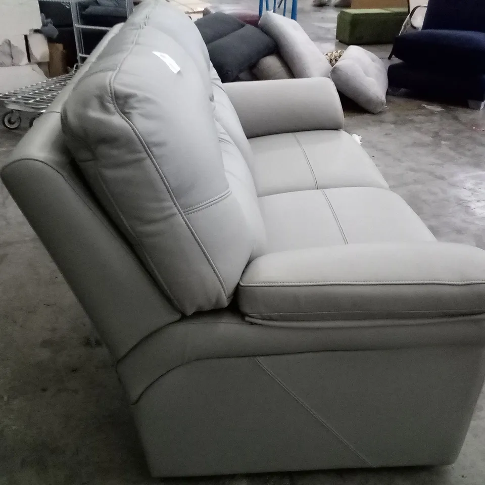 DESIGNER G PLAN SEATTLE 2.5 SEATER SOFA - CAMBRIDGE GREY LEATHER