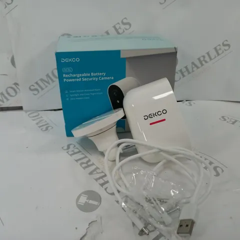 BOXED DEKCO RECHARGEABLE BATTERY POWERED SECURITY CAMERA