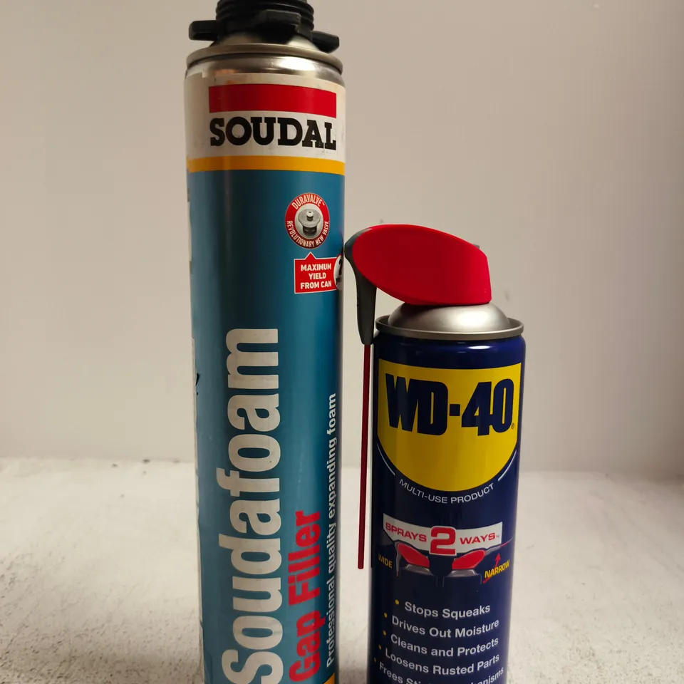 APPROXIMATELY 15 ASSORTED AEROSOLS TO INCLUDE WD-40 AND GAP FILLER