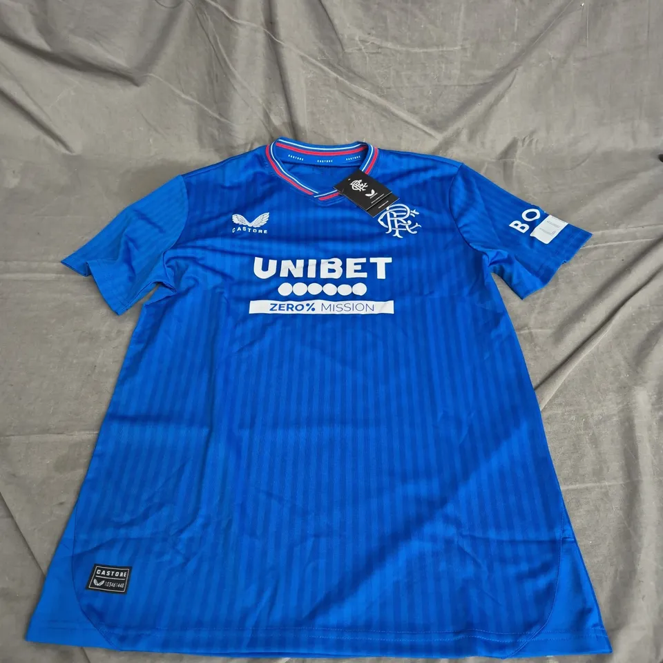 CASTORE RANGERS SHORT SLEEVE TSHIRT IN BLUE SIZE M