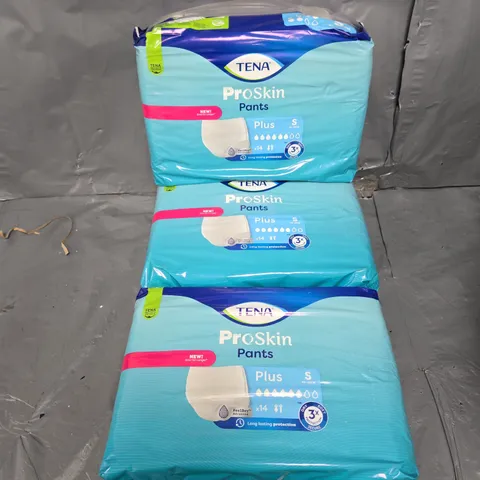 3 PACKS OF TENA PROSKIN PANTS SMALL X14