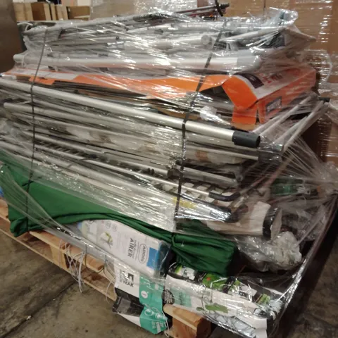 PALLET OF ASSORTED HOUSEHOLD GOODS AND PRODUCTS TO INCLUDE;HEATED CLOTHES AIRER,PARASOLS