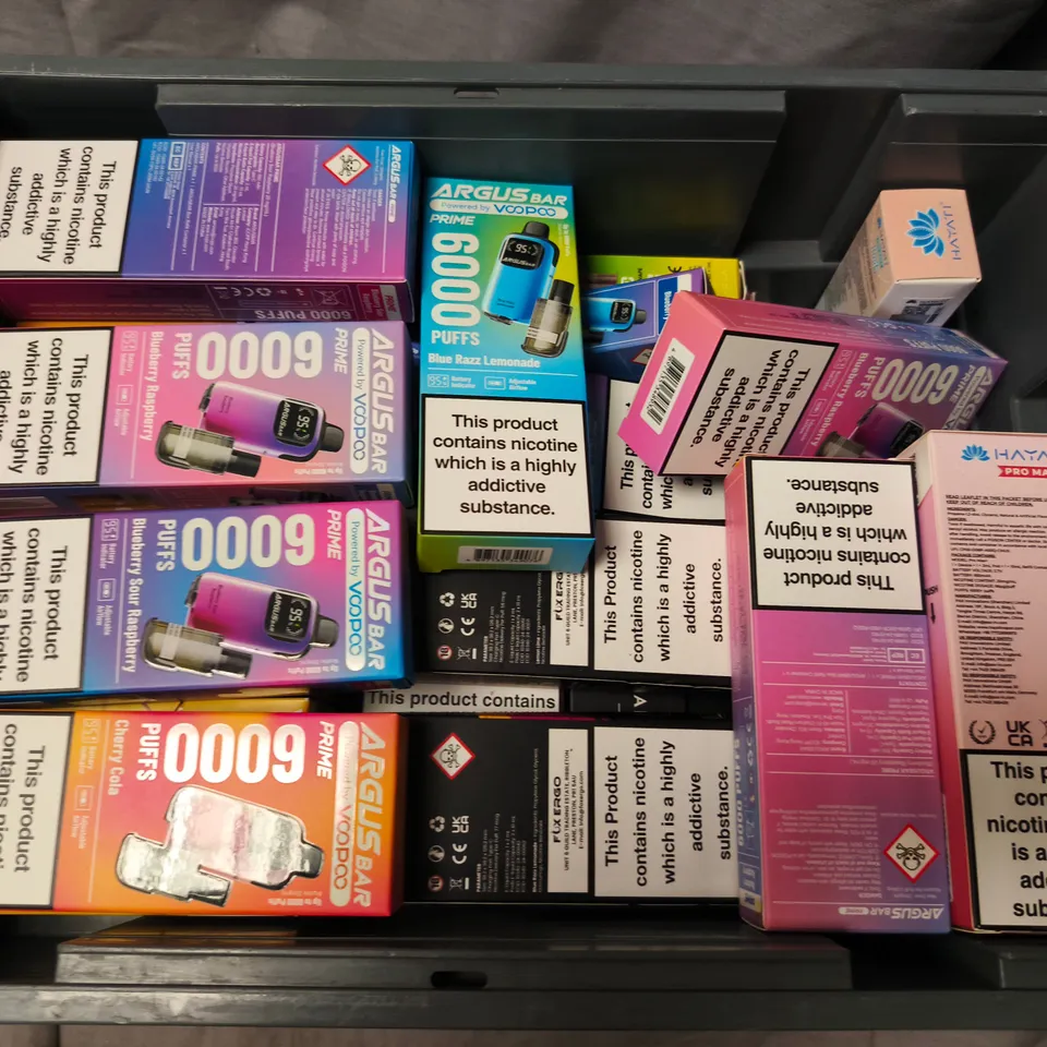 APPROXIMATELY 20 ASSORTED E-CIGARETTE PRODUCTS TO INCLUDE BRANDS SUCH AS HAYATI. ARGUS, VUSE, ETC - COLLECTION ONLY