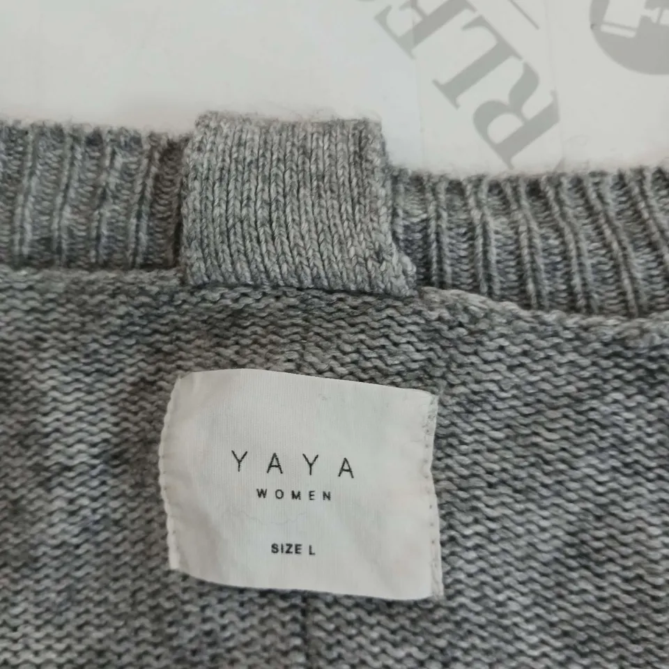 YAYA KNITTED GREY CARDIGAN SIZE L