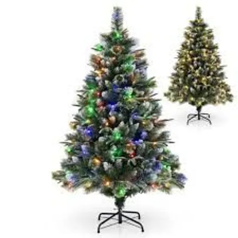 PRE LIT ARTIFICIAL CHRISTMAS TREE WITH 856476 PINE NEEDLESFLOCKED PVCPE TIPS 180 CM 