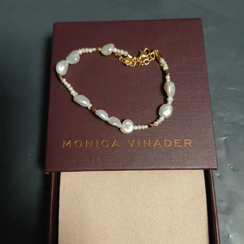 MONICA VINADER PEARL BRACELET WITH GOLD-TONE ACCENTS